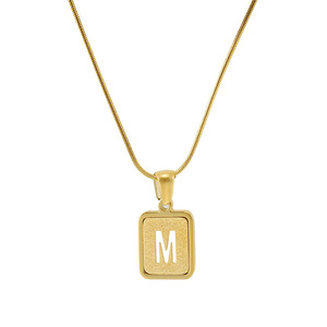 Zogxin Stainless Steel Letter Pendant Necklace 18K Gold Plated Snake Chain Alphabet Charm For Women Gift Jewelry - Product Image 5