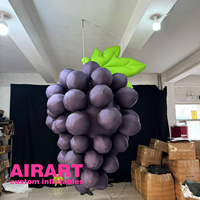 Jouet de fruit de raisin géant gonflable réaliste, modèle de raisin gonflable de décoration suspendue pour la publicité d'exposition de légumes