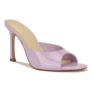 Sandalias de Tacón Alto Tipo Mule con Punta Abierta para Mujer, de Charol, Estilo Slip-on, para Fiestas y Uso Diario - Product Image 2