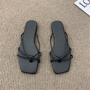 Sandalias Planas Ligeras de Moda con Punta Abierta y Nudo para Mujer, Calzado de Verano Moderno - Product Image 5