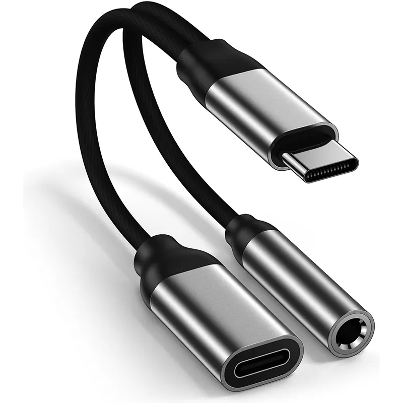 高品質アダプタージャックオスメスタイプC 3.5Mmジャックアダプター2 in 1 Usb C to 3.5Mmヘッドフォンアダプター