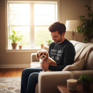 Camiseta Sarcastica de Manga Larga con la Frase 'Más Probable de Llevarse un Perro a Casa', Producto Promocional - Product Image 3