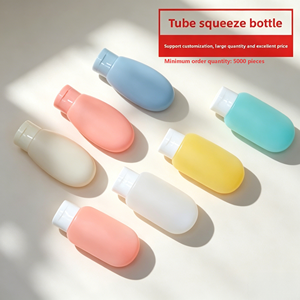 Stock faible, MOQ 50 pièces, ensemble de voyage en bouteille 30ml/60ml/100ml, cosmétiques, <span class=keywords><strong>shampoing</strong></span>, lotion, bouchon à clapet, matériau PE, surface mate, ovale - Product Image 1