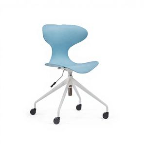 Chaises de salle à manger, de salon et de cuisine de style moderne du milieu du siècle, hauteur réglable, coque en plastique souple, extérieur en métal, en vente - Product Image 3