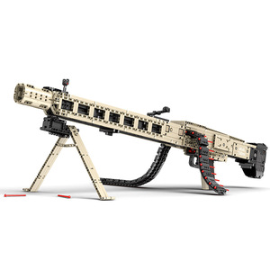 Zhenzhuan 77006 Pistola de Bloques de Construcción Eléctrica MG-42 Compatible con Juguetes Educativos para Niños de 8 a 13 Años, Más de 800 Piezas - Product Image 1