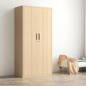 Casier de rangement métallique à 2 portes pour vêtements de personnel, avec impression par transfert à grain de bois, pour salle de sport et vestiaire d'employés - Product Image 4