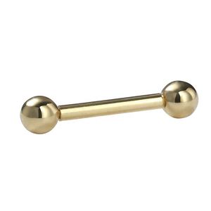 Giometal Factory 14k in oro massiccio bilanciere dritto con sfera solida senza fili/gioielli per Piercing corpo filettati internamente - Product Image 1