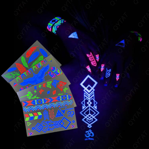 Tatuajes Temporales Fluorescentes Luminosos Coloridos Personalizados - Product Image 3