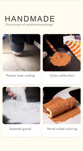 Hiện đại tối giản bằng đá sa thạch kết cấu tường trang trí tường Bình trang trí 3D Treo bức tranh phong cách dọc - Product Image 5