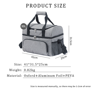 Sac isotherme pliable en tissu Oxford, imperméable, grande capacité 30L, personnalisable, pour le transport de repas - Product Image 5