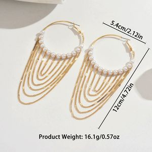 Модные круглые серьги-цепочки из цинкового сплава с золотым покрытием, очень длинные, с подвесками, унисекс, индийские ювелирные украшения - Product Image 6