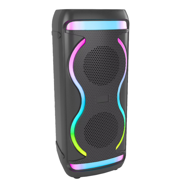 Ningda Dual 6.5 Inch Wired for Bluetooth Portable Ring Light Speaker RGB LED High Subwoofer for Outdoor Square Dance Battery