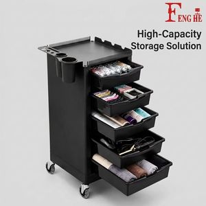 Carrello Professionale <span class=keywords><strong>a</strong></span> 5 Ripiani per Salone con Porta Extension, Carrello Estetista ad Alta Capacità con Ruote Silenziose per Parrucchieri - Product Image 1