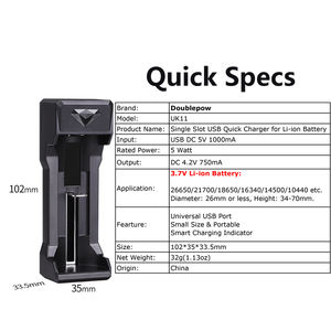 Doublepow UK11 <span class=keywords><strong>18650</strong></span> sola ranura del cargador de batería Li-Ion inteligente cargador para baterías de <span class=keywords><strong>18650</strong></span>, 18350, 20700, 21700, 16340, 14500 - Product Image 2
