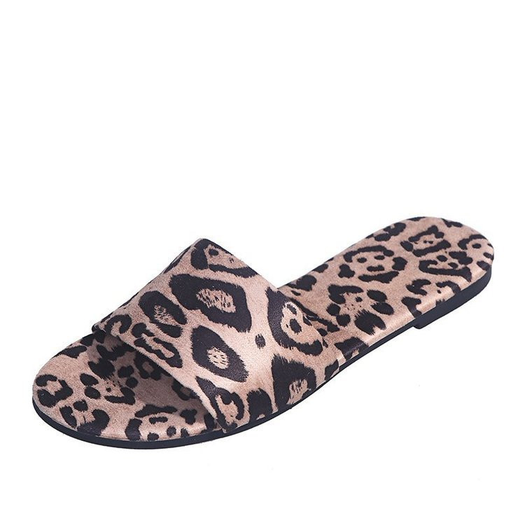 Plus Size Women Slippers Shoes Summer Leopard Print Flip Flops Slides Slipper Open Toe Beach Sandals