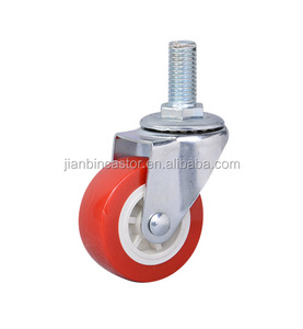 Chaise de <span class=keywords><strong>bureau</strong></span> pivotante à double roulettes pour sols durs, 360 degrés, en PP, acier et nylon, légère, sans frein, rouge, fabriquée en Chine - Product Image 5