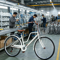 Vélo de ville à cadre bas pour hommes, femmes et étudiants, fourche à ressort à vitesse variable, cadre en acier au carbone, capacité de charge de 160 kg