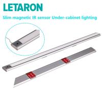 Barre lumineuse LED magnétique mince pour armoire 8W/m 12V 24V avec capteur IR à détection de mouvement, éclairage moderne sous armoire, longueur personnalisable