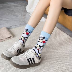 WZ-267 chaussettes d'équipage de dessin animé japonais avec détail de manchette automne femmes mignon mélange de coton Anime Design - Product Image 3