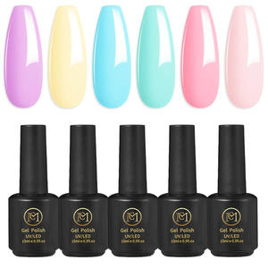 Kit de vernis à ongles en gel | 6 couleurs <span class=keywords><strong>pastel</strong></span> de macarons rêveurs: violet, rose, bleu, jaune, vert - Product Image 2