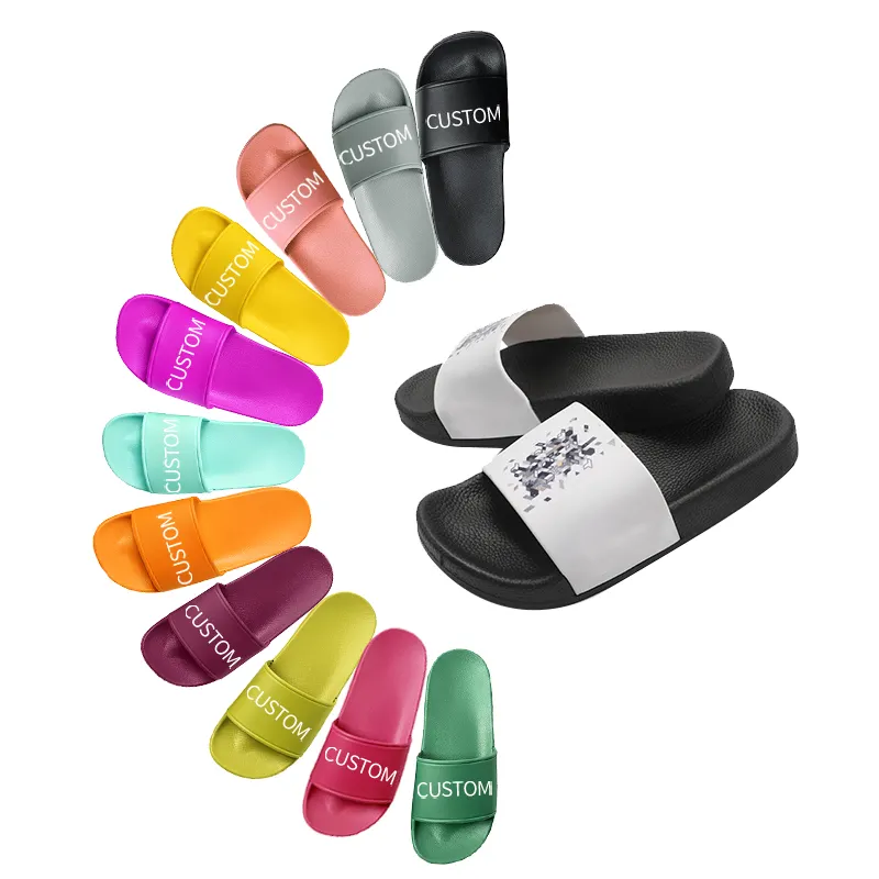 2023 New Style Designer Sandals Custom Men Slide Women Custom Logo Black Slide Men Custom Printed Slipper Shoes