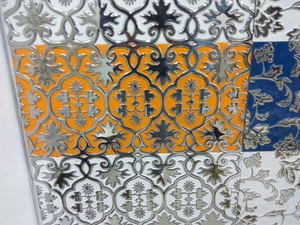 Phòng Khách Trang Trí Thứ Ba Bắn Vàng Bạc Thiết Kế Kỹ Thuật Số Gốm Tráng Men Tường Gạch Cho Sang Trọng Nội Thất Cái Nhìn - Product Image 3