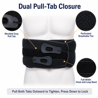 Penyangga Punggung Lumbar Hitam 10 Pulley dengan Panel Ganda, Jaring Sarang Lebah, dan Panel Pelindung Punggung