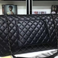 Sac de voyage XL en cuir véritable pour femme 2026, avec sangle unique, motif losanges, minimaliste, résistant à l'usure, avec fermeture éclair, pour usage quotidien