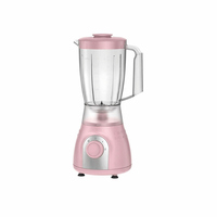 Mixeur de table électrique 350W haute puissance avec récipient en plastique, commande par bouton, 4 lames, 2 vitesses, pour écraser et broyer, usage domestique