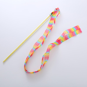 Commercio all'ingrosso di qualità personalizzato di lusso doppio lato nastro arcobaleno leopardo presa in giro bastone interattivo per animali domestici cani e gatti - Product Image 2