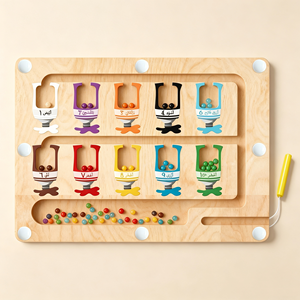 Laberinto Digital Islámico de Madera Magnético, Tablero de Combinación de Números y Colores, Juguete de Conteo Montessori, Aprendizaje Preescolar para Niños de 3 a 5 Años - Product Image 1
