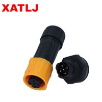 Conector FPC/PCB XATLJ Serie M12 de 2+4 Núcleos con Bloqueo Rápido, Impermeable IP67, 5A UL94V-0 para Sistemas de Energía Solar, con Certificación CE y ETL