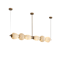 Lampes suspendues en albâtre espagnol simple pour le salon Cuisine Restaurant Bureau Magic Bean Pearl Necklace Lustres