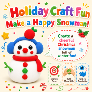Kit de Pâte à Modeler à Séchage à l'Air pour Enfants Thème Bonhomme de Neige de Noël avec 6 Blocs, Outils et Décorations, Personnalisation Possible, Cadeau Artisanat DIY pour Ornements de Noël - Product Image 3