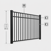 Kit de clôture en aluminium noir thermolaqué, clôture métallique décorative résistante aux intempéries, conforme aux codes de sécurité pour piscines en Amérique du Nord