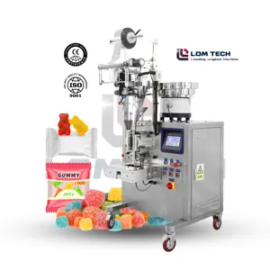 LOM Automatic Snack Gummy Bear Packing Machine PE/PA Laminated Film Stick Bag Packing Machine with Counting