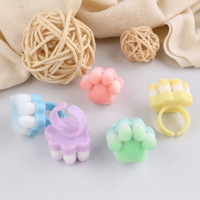 Brosse de nettoyage des ongles en forme de patte de chat pour la préparation de l'art des ongles, mini-brosse annulaire à poils fins et doux pour le nettoyage de la poussière