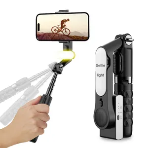 360 Rotatie Gimbal Draadloze Bluetooth Stabilisator Flexibele Selfie Stick Statief Met Led Vullicht