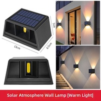 Lampe solaire LED double face adaptée aux clôtures de jardin extérieures, éclairage décoratif écologique, lampes murales solaires