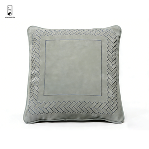 Housse de coussin <span class=keywords><strong>en</strong></span> similicuir de qualité supérieure, broderie tressée de luxe, coussin décoratif 3D <span class=keywords><strong>en</strong></span> relief <span class=keywords><strong>pour</strong></span> <span class=keywords><strong>canapé</strong></span> et décoration d'hôtel (45x45cm, PU) - Product Image 5