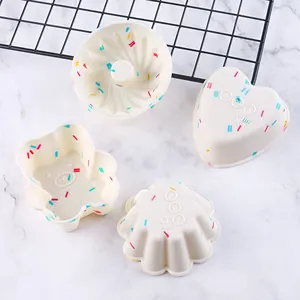 Dễ Dàng Làm Sạch Silica Gel Muffin Voan Khuôn Vòng Silicone Bánh Nướng Khuôn Không Dính Silicone Bánh Pan Bakeware Dụng Cụ Nhà Bếp