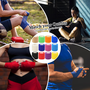 Bande de contention auto-adhésive élastique pour le sport, bande cohésive non-tissée pour chaussettes de football et matchs de soccer - Product Image 5