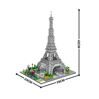 Ensemble de blocs de construction éducatifs en plastique pour enfants, micro-nano briques, thème architecture mondiale célèbre, jouets pour enfants