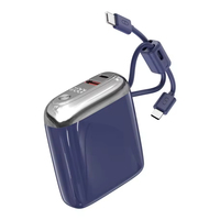Batterie externe Li-Polymère ultra-rapide 22,5W avec entrée CA, certifiée 3C, avec câble, 10000mAh, mini, compacte, portable, personnalisable, cadeau