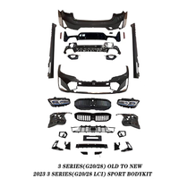 Kit carrosserie style sport LCI 2023 pour BMW Série 3 G20 G28 – Kit de conversion amélioré pour pare-chocs avant et arrière, jupes latérales, phares et calandre