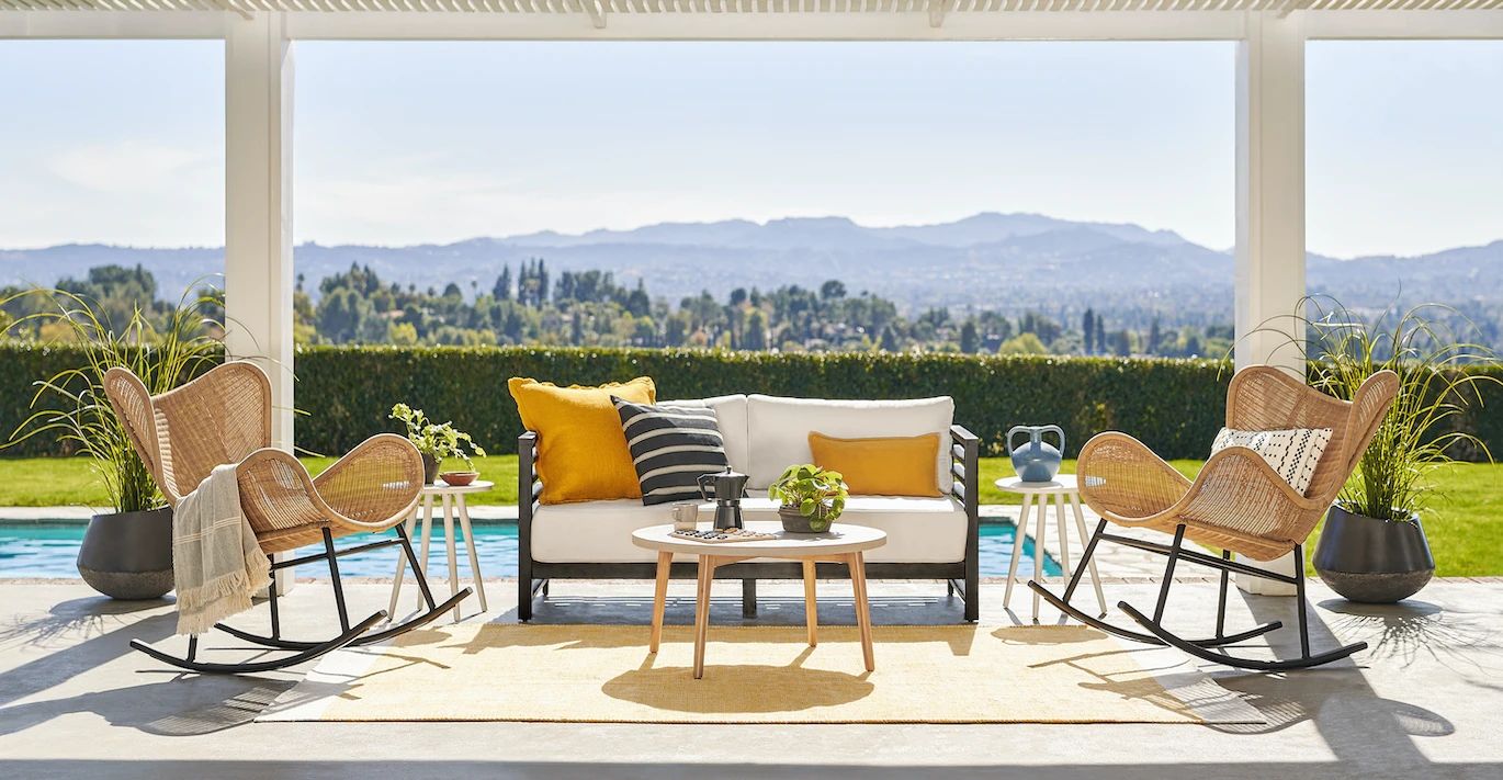 outdoor furniture aluminum garden sofa chairs simple design loveseat outdoor sofa chair