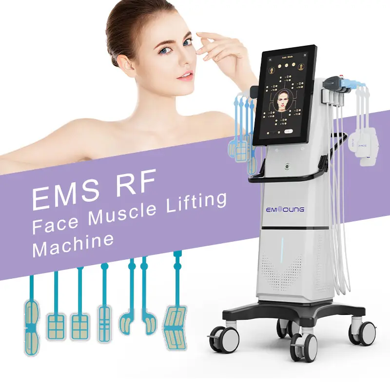 Ems Rf terbaru mesin kecantikan, pemahat wajah stimulasi otot Ems Rf untuk mengangkat