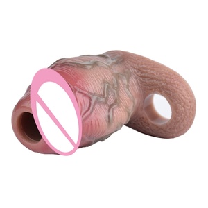 Fundas de Pene Realistas SXXY, Funda de Silicona con Anillo Antideslizante, Estimulación Vaginal y Anal, Preservativo Hueco para el Placer Sexual en Pareja - Product Image 3