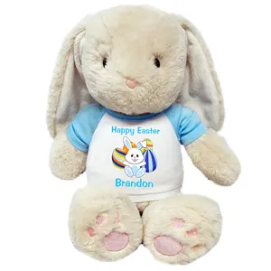 Cá nhân phục sinh Bunny Thú nhồi bông cho bé gái cậu bé mới sinh ra thêu tên sinh nhật christening món quà mềm đồ chơi sang trọng