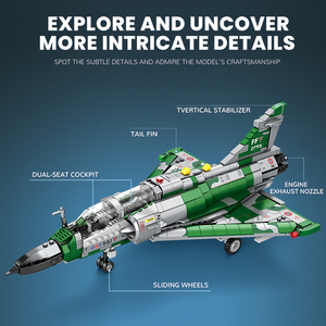 Bloques de Construcción de Aviones de Combate Mirage 2000, 1012 Piezas, Modelo de Avión Militar, Serie de Juguetes Educativos DIY, Regalos Navideños, Adornos de Escritorio - Product Image 6